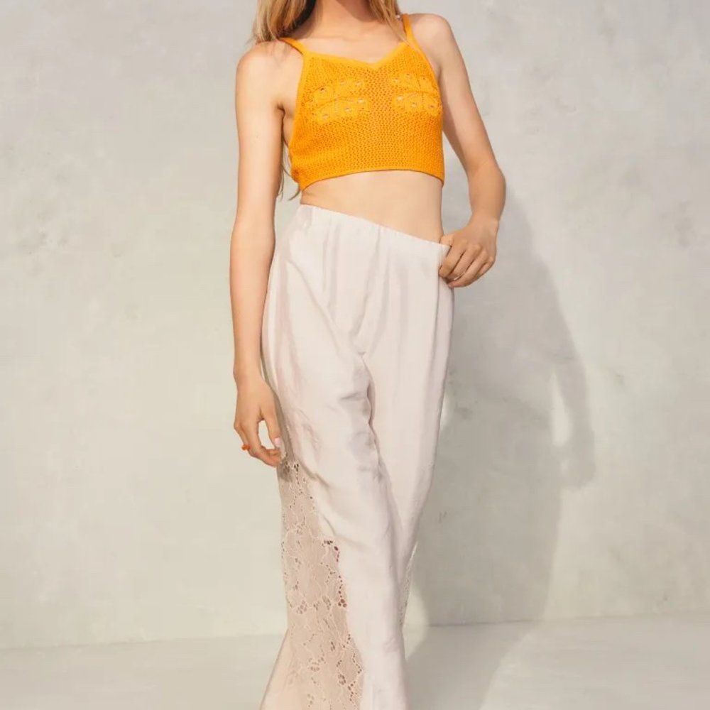 H&M high waist lace satin pants